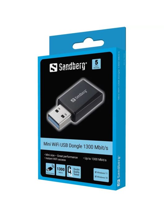 Sandberg Mini Wifi Dongle 1300 Mbit/s Black
