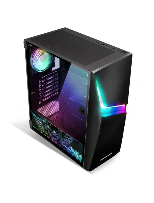 Spirit Of Gamer Clone 4 RGB Tempered Glass Black