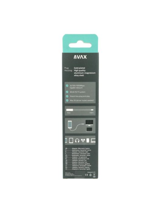Avax AD604 CONNECT+ Type C 3.0 - Gigabit Ethernet adapter alumínium