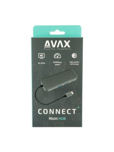 Avax HB612 CONNECT+ 8in1 Multi HUB Black