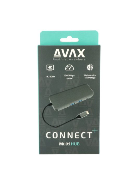 Avax HB612 CONNECT+ 8in1 Multi HUB Black