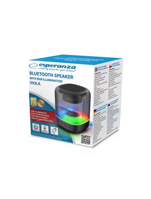 Esperanza Viola RGB Bluetooth Speakers Black
