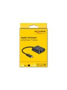 DeLock USB Type-C Adapter to Gigabit LAN 10/100/1000 Mbps with Power Delivery port Black