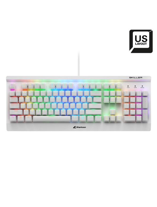 Sharkoon Skiller SGK3 Mechanical Gaming RGB Keyboard White US