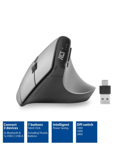 ACT A5155 Ergonomic Wireless Bluetooth Mouse Black