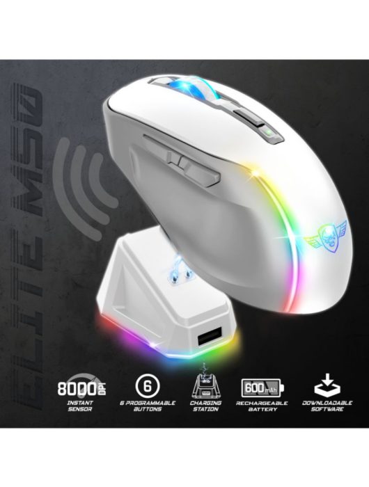 Spirit Of Gamer Elite M50 Artic Gaming Wireless Bluetooth Mouse White