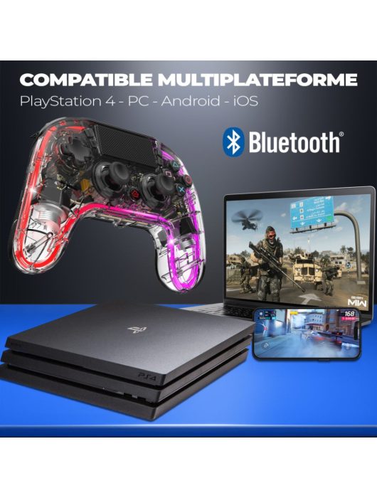 Spirit Of Gamer Neon Bluetooth Gamepad Transparent