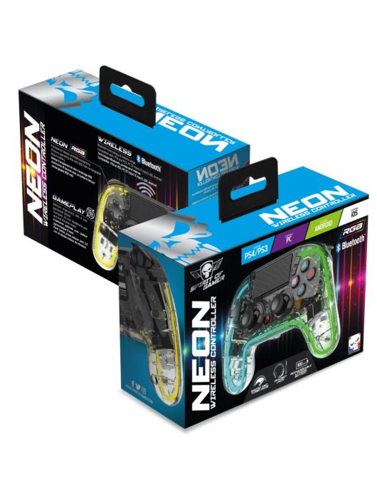 Spirit Of Gamer Neon Bluetooth Gamepad Transparent