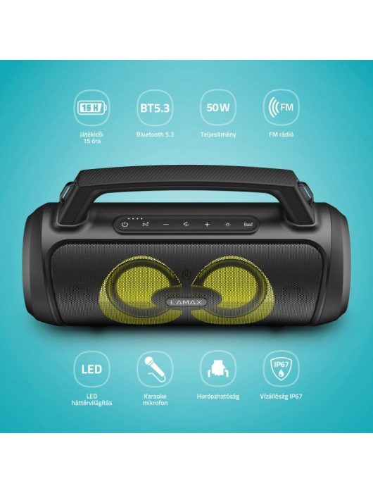 Lamax PartyGo1 Play Bluetooth Party Speaker Black