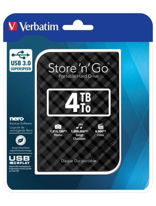Verbatim 4TB 2,5" USB3.0 Store "n" Go Black
