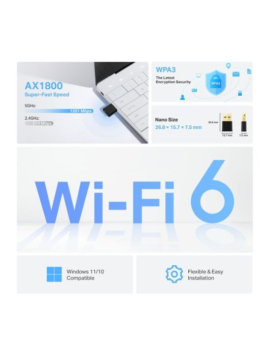 TP-Link Archer TX20U Nano AX1800 Nano Wi-Fi 6 Wireless USB Adapter