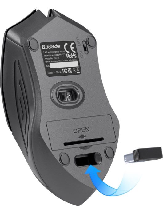 Defender RF Accura MM-275 Wireless Mouse Black/Blue