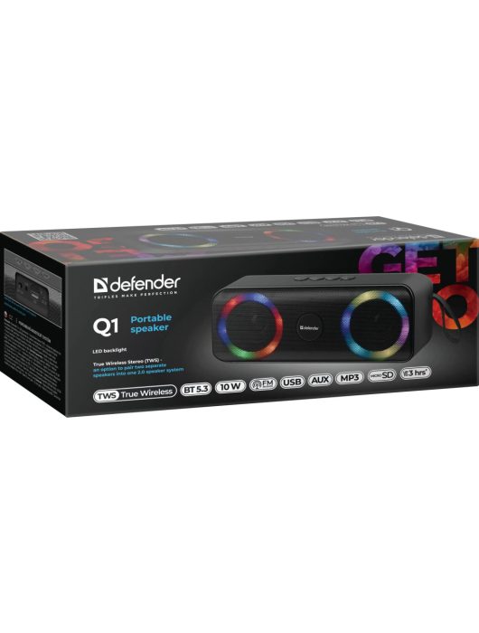 Defender Q1 Bluetooth Speaker Black