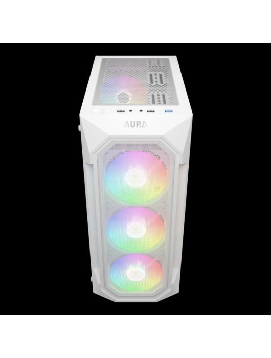 Gamdias Aura GC1 Elite WH ARGB Tempered Glass White