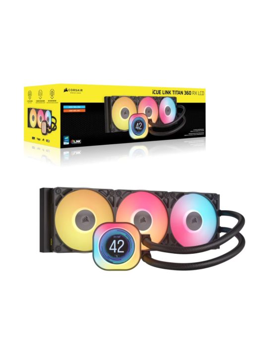 Corsair iCUE LINK TITAN 360 RX LCD Liquid CPU Cooler Black