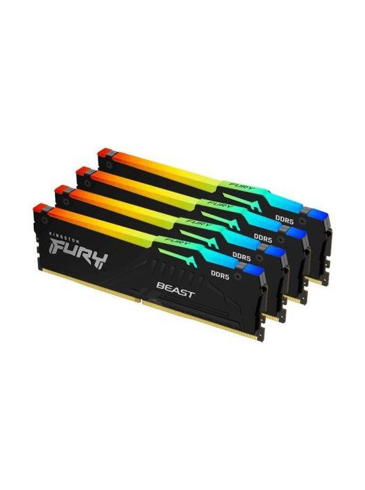 Kingston 128GB DDR5 5600MHz Kit(4x32GB) Fury Beast RGB Black