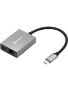 Sandberg USB-C Gigabit Adapter Aluminum Silver