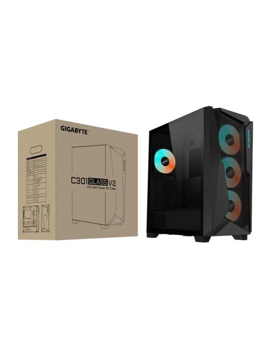 Gigabyte C301G V2 RGB Lighting Tempered Glass Black