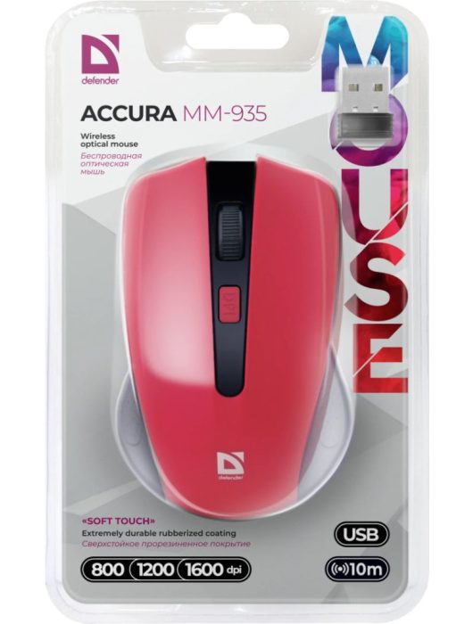 Defender Accura MM-935 Wireless Mouse Red/Black