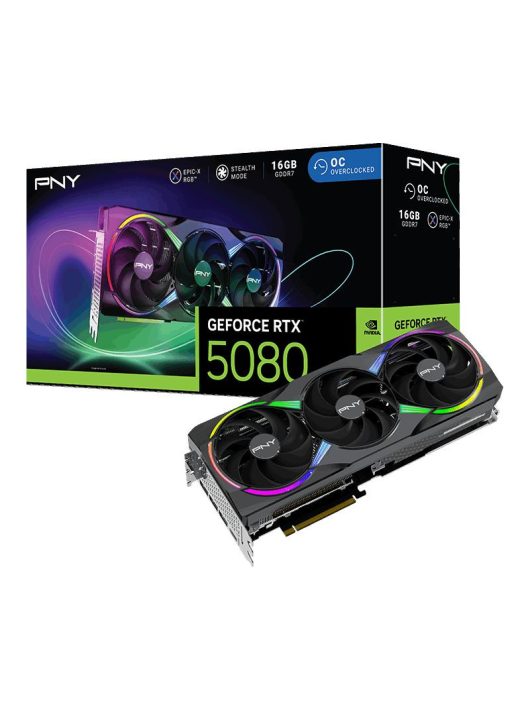 PNY GeForce RTX5080 16GB DDR7 ARGB EPIC-X RGB Overclocked Triple Fan