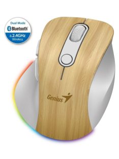 Genius Ergo 9000S Pro Wireless Bluetooth Mouse Pine Wood
