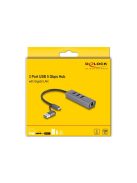 DeLock 3Port USB 5 Gbps Hub + Gigabit LAN with USB Type-C or USB Type-A connector in metal case