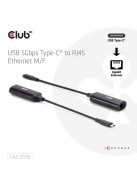 Club3D USB 5Gbps Type-C to RJ45 Ethernet M/F Black