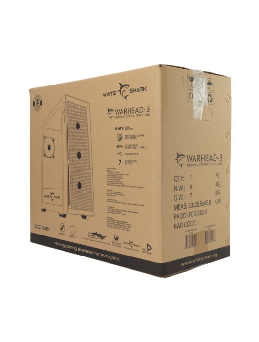 White Shark Warhead 3 Tempered Glass Black
