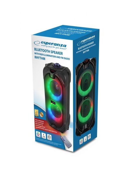 Esperanza Rhythm RGB Bluetooth Speaker Black