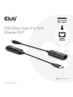 Club3D USB 5Gbps Type-A to RJ45 Ethernet Adapter M/F