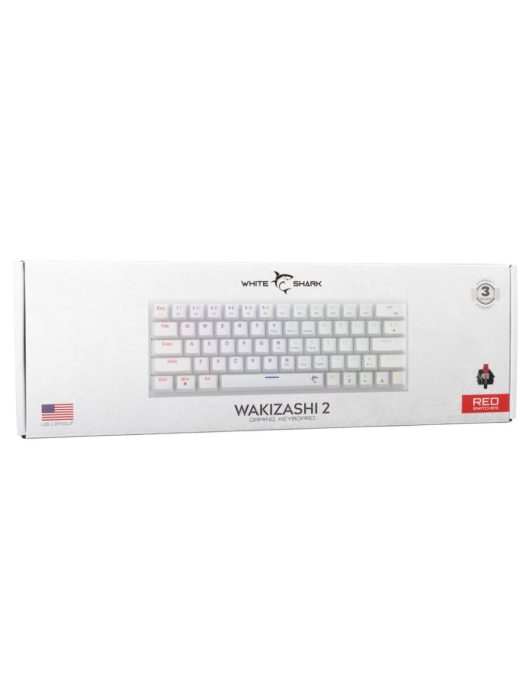 White Shark Wakizashi 2 Red Switches Gaming Keyboard White US