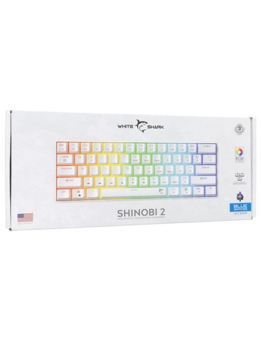 White Shark Shinobi 2 RGB Gaming keyboard White US