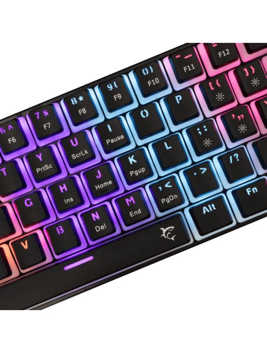 White Shark Ashiko 2 Red Switches Mechanical 60% Gaming Keyboard Black US