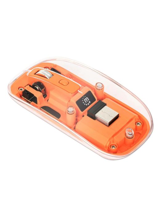Manhattan Rechargeable Wireless USB Mouse Transparent/Orange