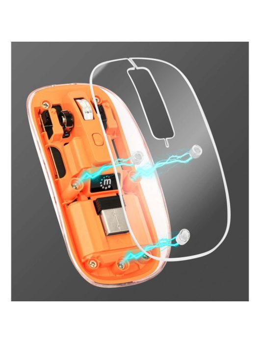 Manhattan Rechargeable Wireless USB Mouse Transparent/Orange