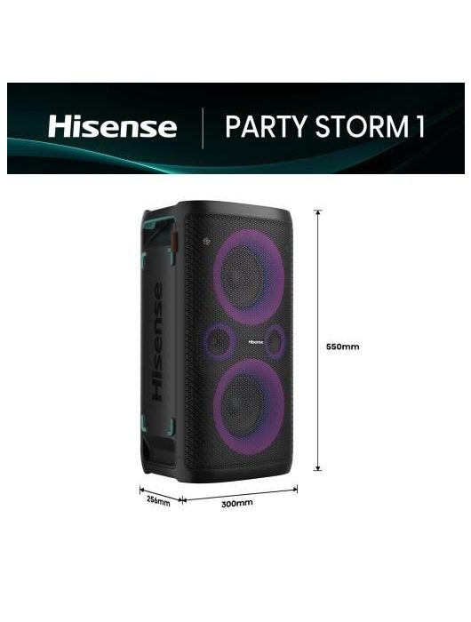 Hisense Party Storm1 300W Bluetooth Speaker + 2 Microphone Black