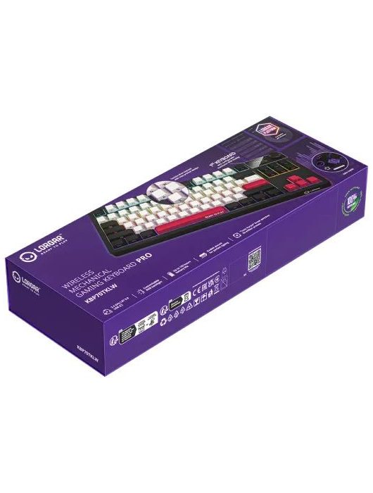 LORGAR KBP70TKLW Wireless Bluetooth Mechanical Gaming Keyboard Black/Red US
