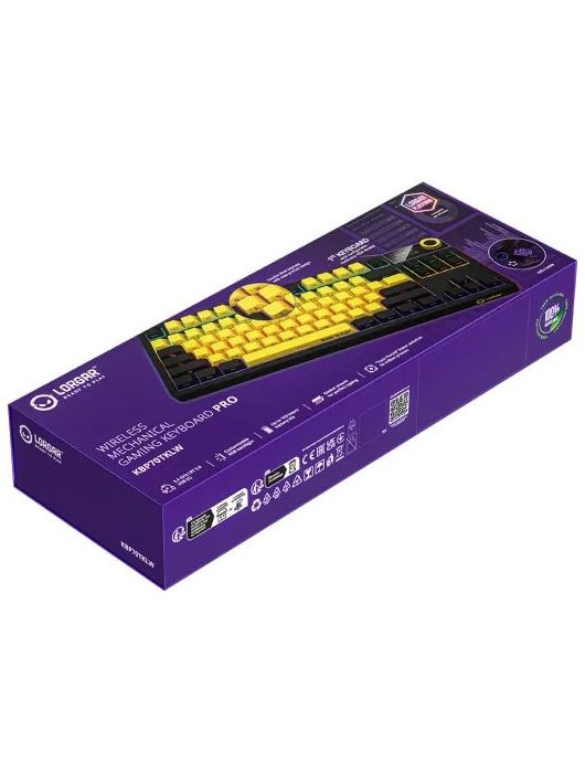LORGAR KBP70TKLW Wireless Bluetooth Mechanical Gaming Keyboard Black/Yellow US