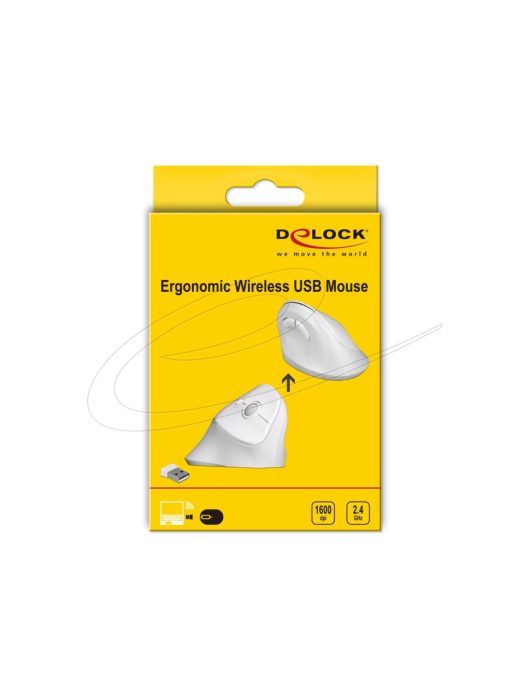 DeLock Ergonomic Wireless vertical Mouse White