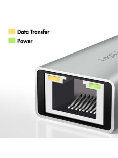   Logilink USB-C to Gigabit Ethernet Adapter with 2-in-1 USB Connection Grey