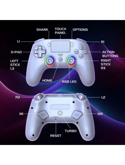Subsonic PS5 Wireless LED Gamepad White