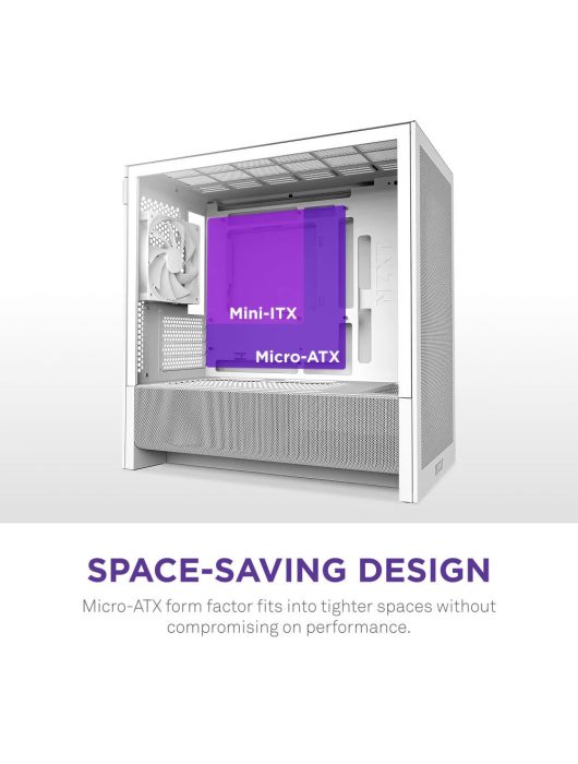 NZXT H3 Flow Tempered Glass White