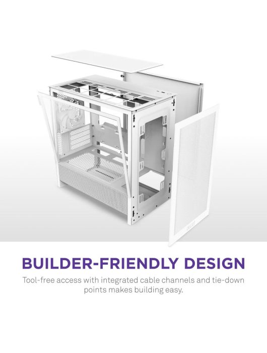 NZXT H3 Flow Tempered Glass White