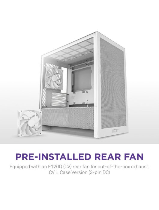 NZXT H3 Flow Tempered Glass White