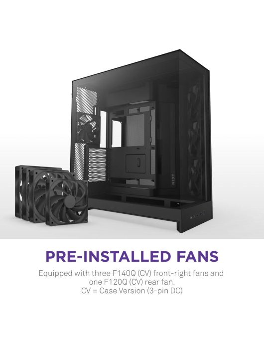 NZXT H9 Flow (2025) Tempered Glass Black