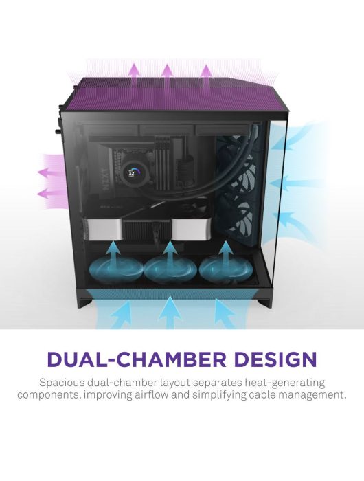 NZXT H9 Flow (2025) Tempered Glass Black