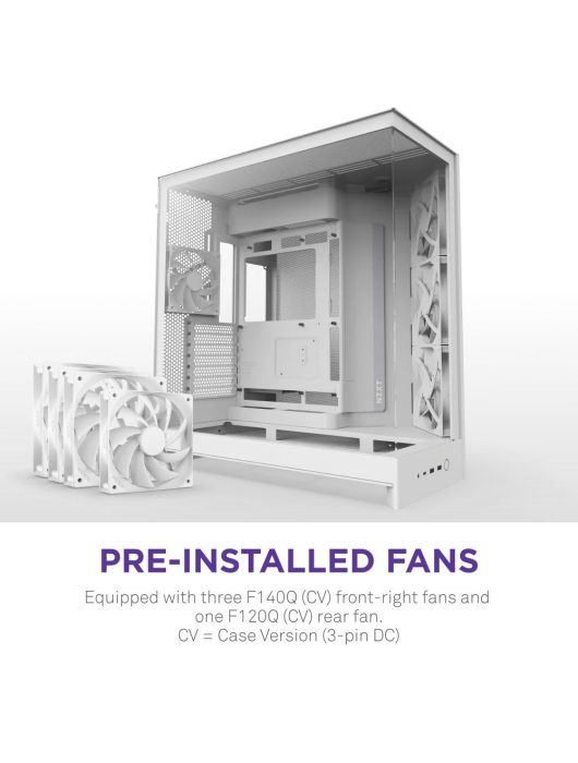 NZXT H9 Flow (2025) Tempered Glass White