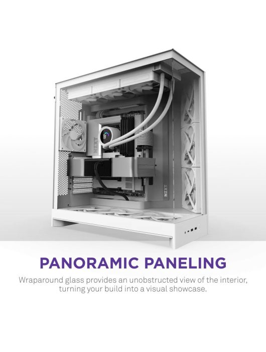 NZXT H9 Flow (2025) Tempered Glass White