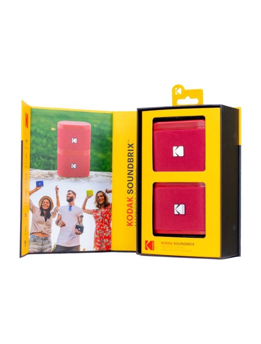 Kodak BRIXRD2 Soundbrix Mini Bluetooth Coloured Portable Two Speakers Red