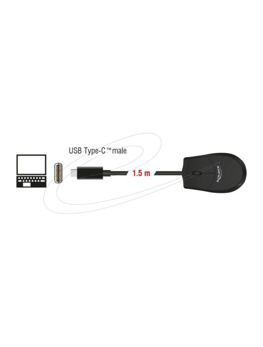 DeLock USB Type-C Mouse Black